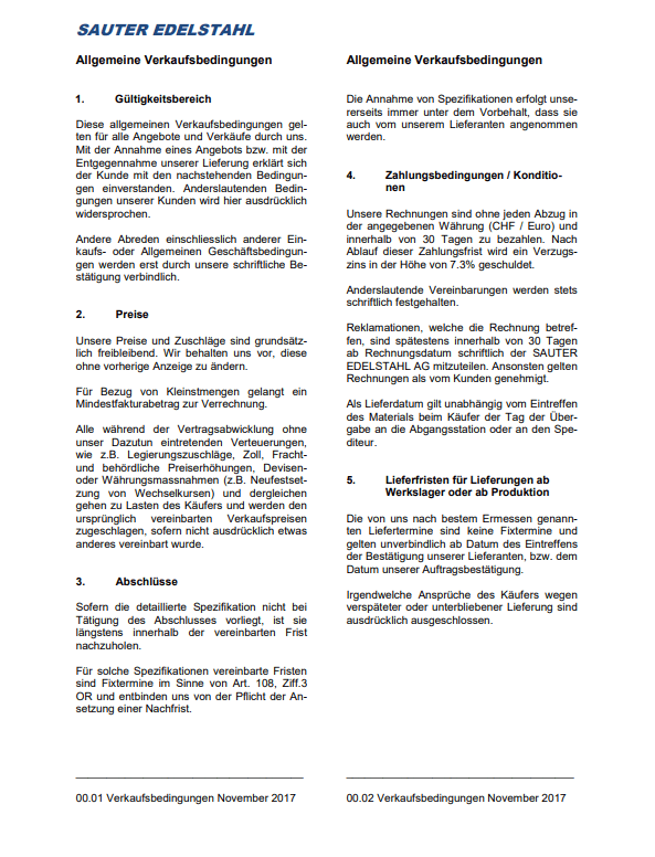 Verkaufsbedingungen